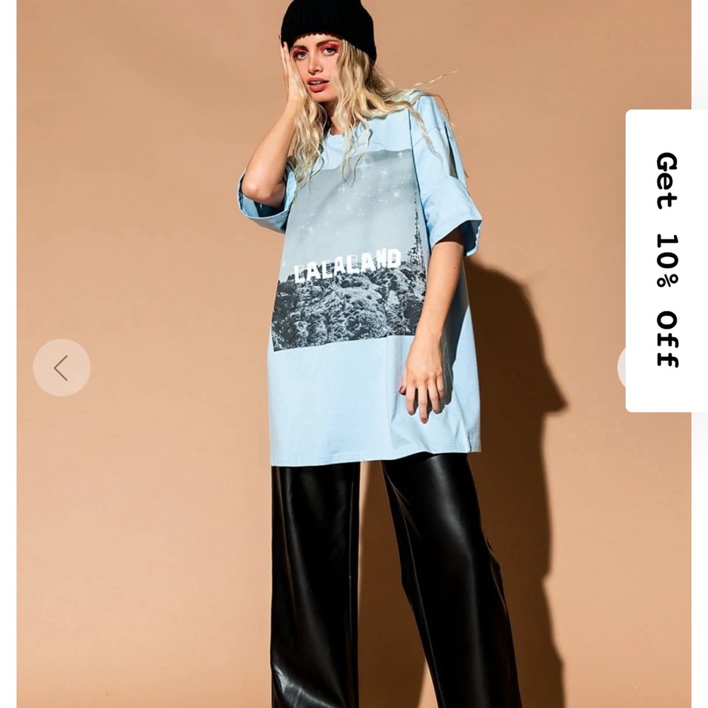 Living in Lalaland Oversized Tee in Sky